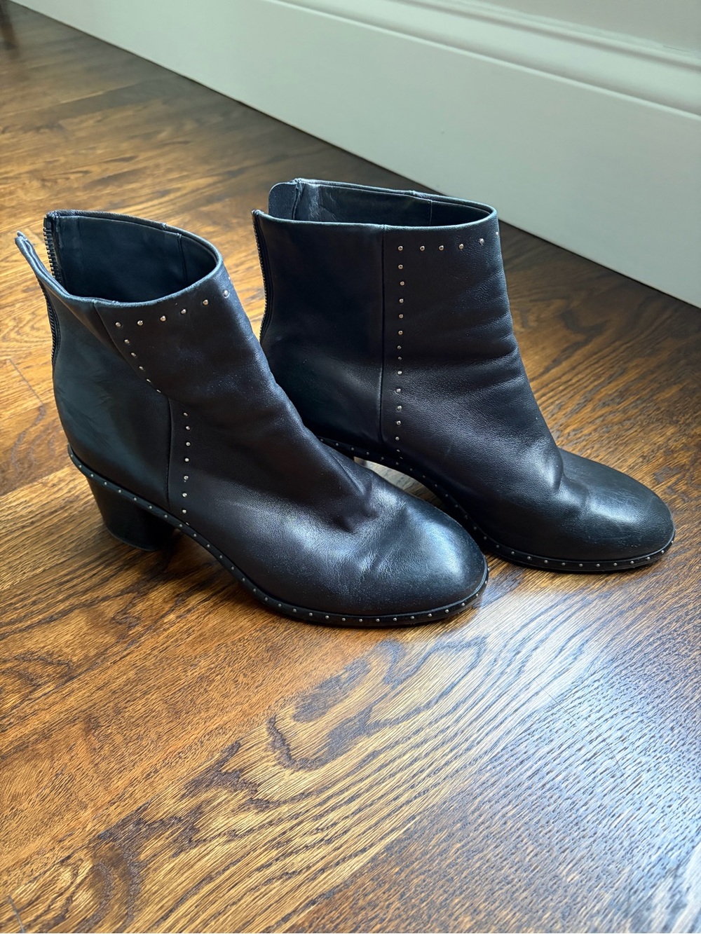 Rag & Bone Willow Black Studded Women’s Ankle Boots Size 39